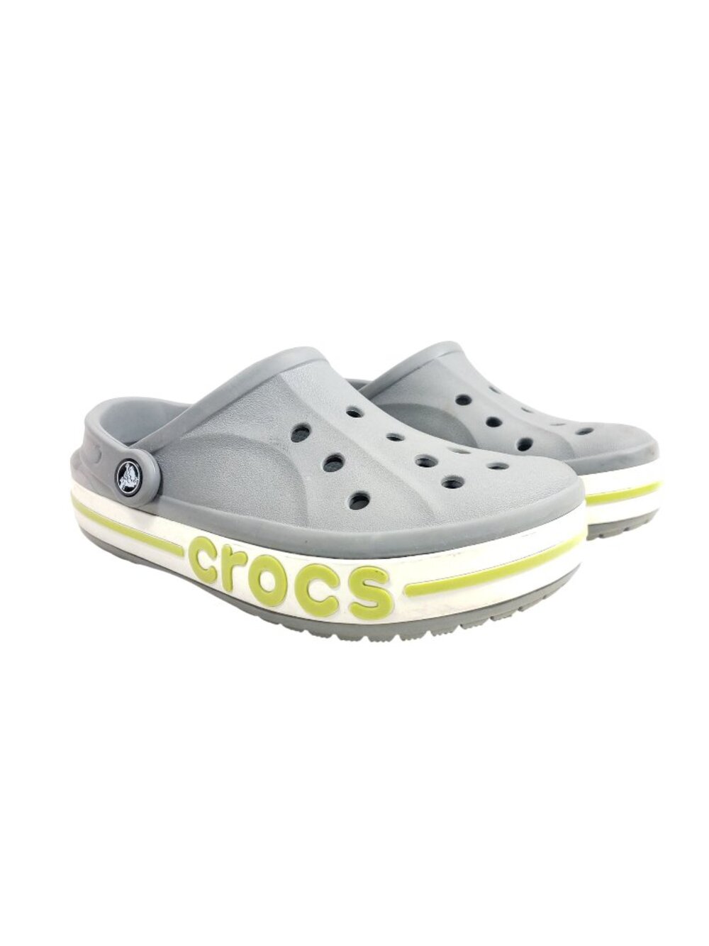 Crocs Classic Bayaband Unisex Clogs M6 W8 Gray Slip-On Shoes